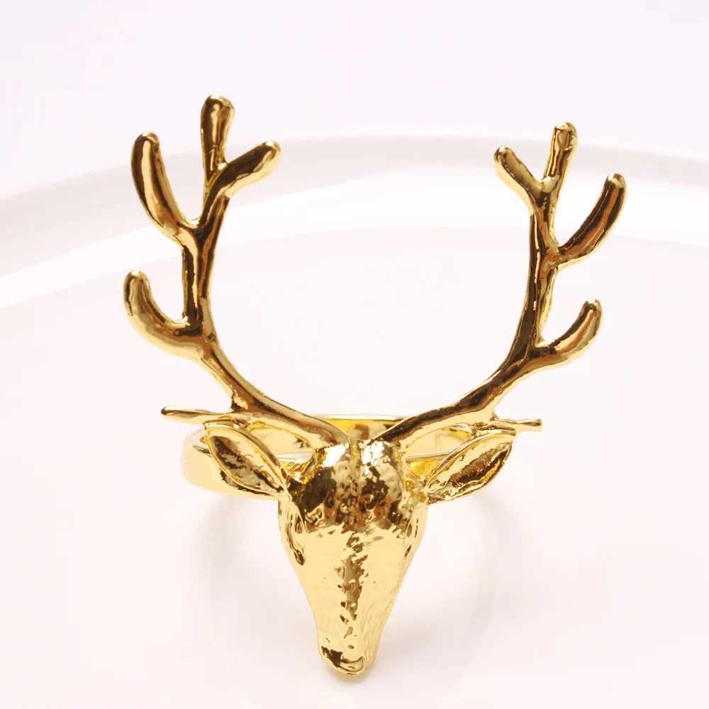 Towel Rings Deer Napkin Rings Christmas Elk Head Napkin Rings Holders Alloy Reindeer Napkin Buckle Xmas Thanksgiving Dining Table Decor 240321