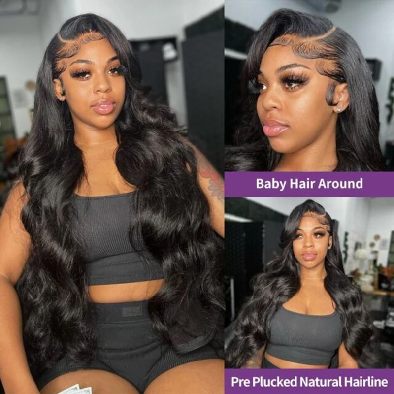 36 inch Body Wave Lace Front Pruiken Menselijk haar Lang Golvend Raw Indian Lijmloze Preplucked Pruiken in de uitverkoop Goedkope 13x4 HD Kant Frontale Pruik