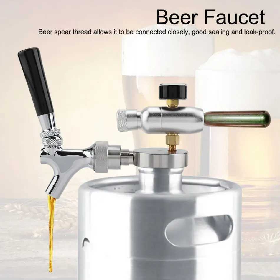 Bar Tools Stainless Steel Beer Spear Tap Faucet Dispender For 2L/3.6L/4L Mini Keg Beer Growler -Proof Connected Homebrew beer tap 240322