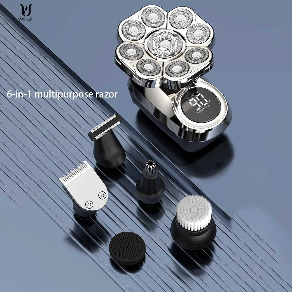 Electric Shavers 9-blade multi beauty kit digital display electric shaver hair trimmer beard shaver wet dry mens facial shaver 240322