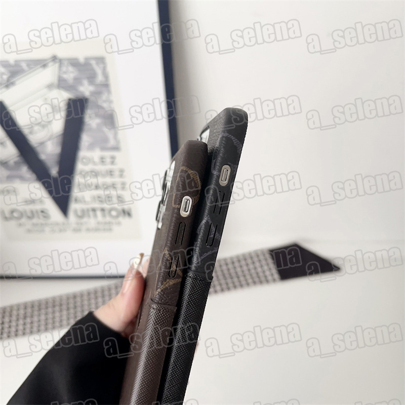 Designer-Handyhüllen aus Leder für iPhone 15 Pro Max 14 13 12 11 L iPhone15 15ProMax Fashion Back Cover Luxus Mobile Shell Kartenhalter Taschenhülle
