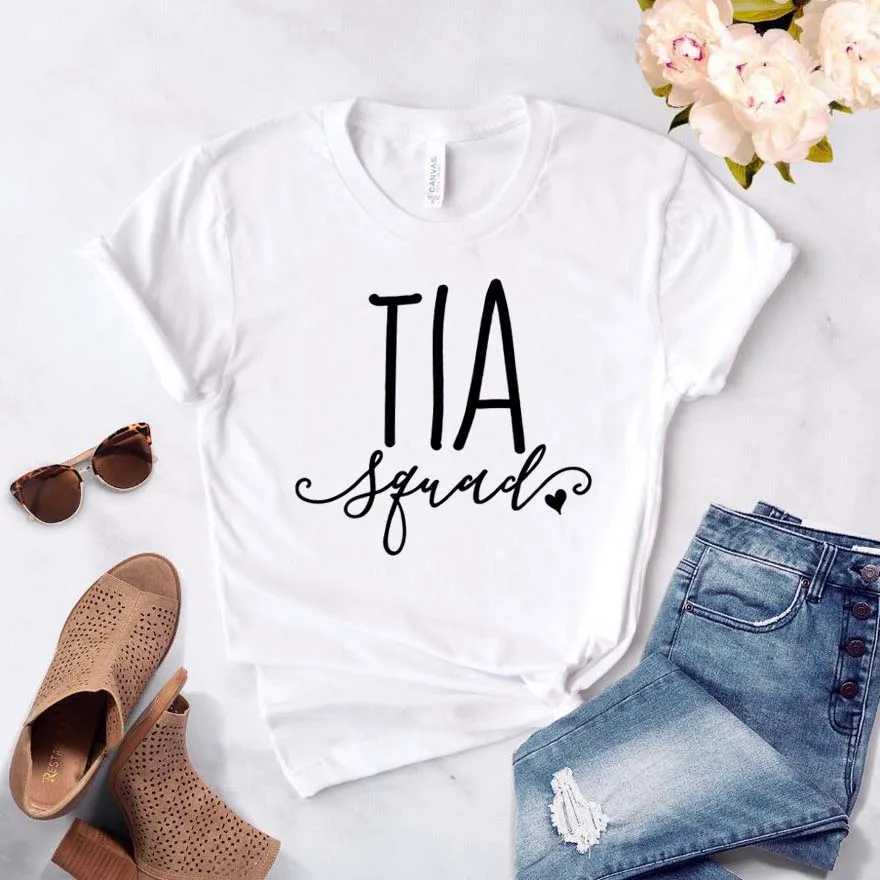 T-shirt Femme Tia Squad T-shirt femme coton décontracté hippie drôle T-shirt cadeau dames Yong Girl Top Tee années 90 bateau droit ZY-324 240323