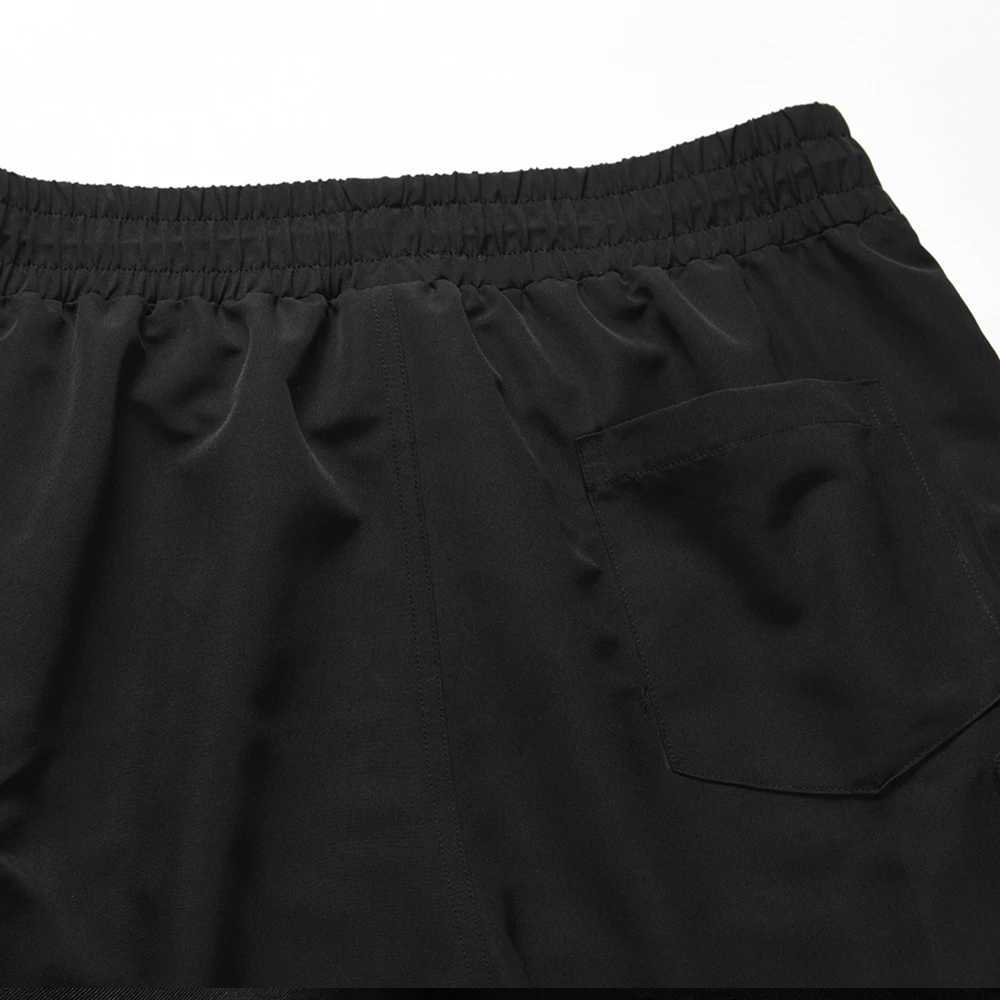 Erkek Şort Yaz Siyah Askeri Mallar Jogger Gevşek Uyum Sportswear Kısa Kollu Sokak Giysileri Dokuz Cep Tasarım J240322