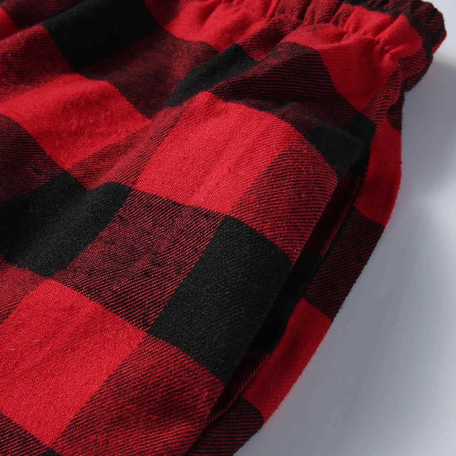 سروال نسائي كابريس للسيدات باللون الأسود الأحمر المطبوع السراويل المطبوعة بيجاماس رجال الخريف والشتاء pajamasl2403