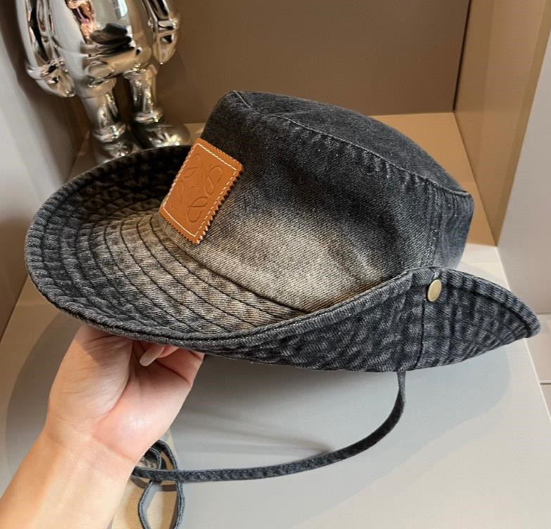 Luxury Cowboy Bucket Hat Women Designer Summer Denim Sun Hat Fashion Sunshade Caps Foldable Skullcap Ladies Breathable Knitted Hats Fisherman Hat