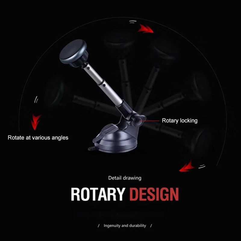 Mobiltelefonfästen Holders Magnetiska biltelefon Hållare Mount Telescop Suction Cup Mobiltelefoner Stativfästet med justerbara sugkoppar 240322