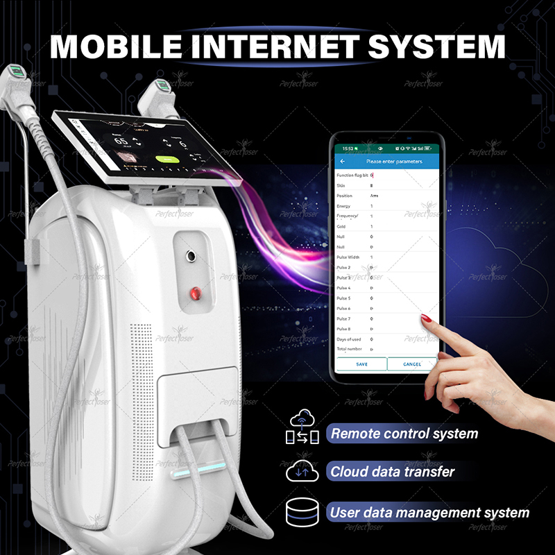 PerfectLaser Laser Diode Hair Borting Med Cooling System Professional Diode Lazer Machine Beauty Salon med Android System Epilator Lazer Equipment 4 våglängd