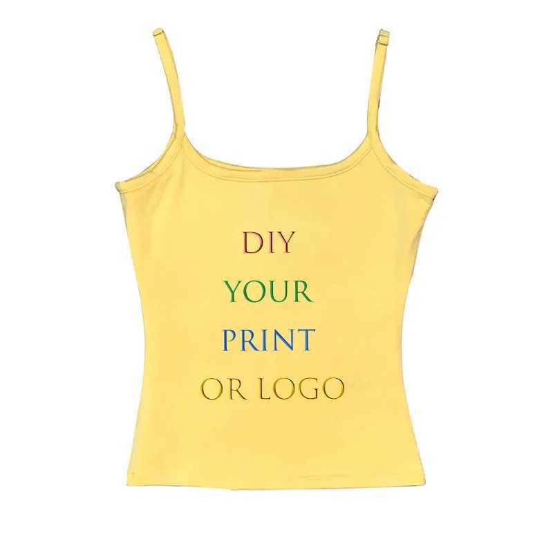 Dames T-shirt Uw exclusieve DIY bedrukt patroon aangepaste dames zomer crop top sexy naadloos mouwloos vest top backless vest 240322