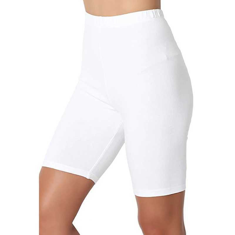 Shorts pour femme Short élastique pour femme décontracté taille haute ajustement serré fitness et semelles amincissantes été short noir blanc pur L2403