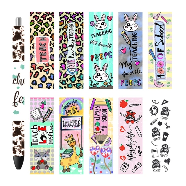 Autocollant de transfert UV DTF pour le stylo époxy Enveloppe à froid Impression de décalage personnalisé Sticker Sticker Secal Cartoon Feel Feel 1000 motifs Stickers Enveloppement de stylo enveloppe