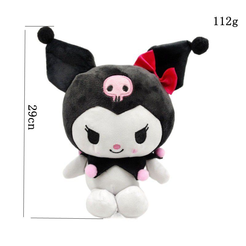 2024 venta al por mayor Anime princesa vestido de Lolita juguete de felpa Kuromi chica corazón lindo pequeño diablo muñeca de trapo