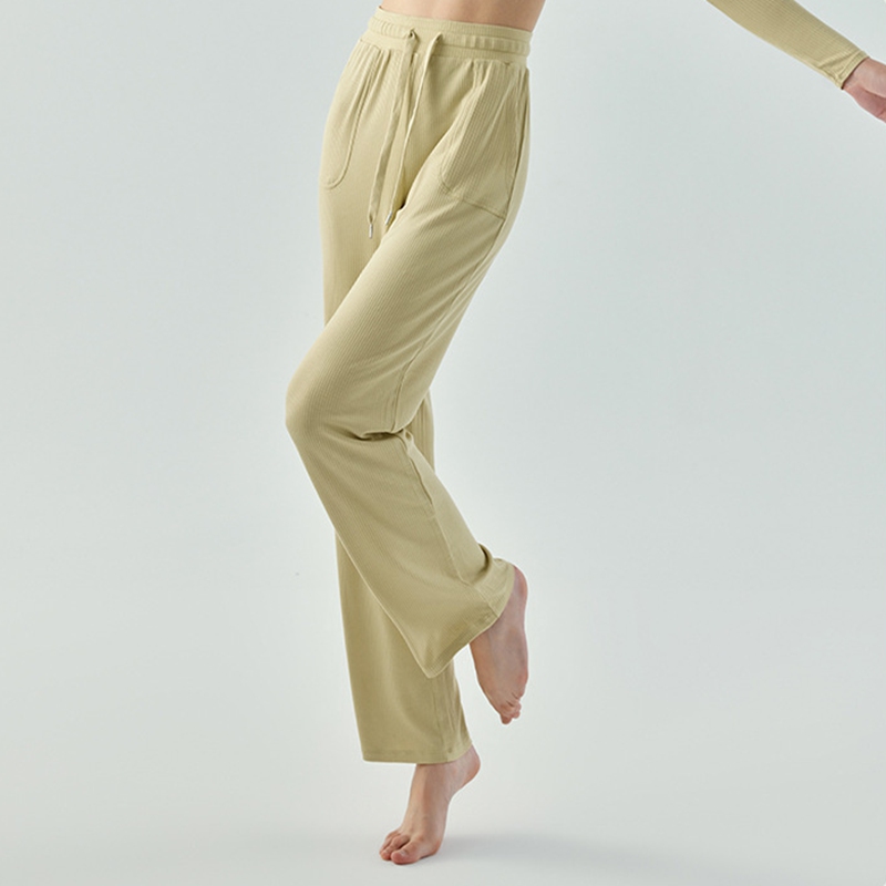 Pantalons de sport de Yoga pour femmes, taille haute décontractée, coupe ample, jambes droites, jambes larges