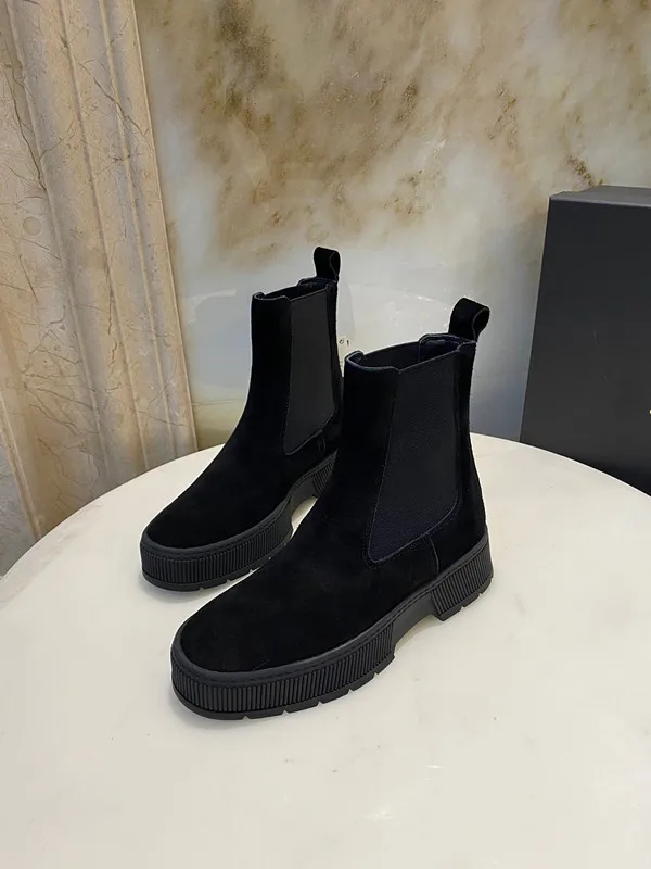 Laarzen dave di schoenen dames voorjaars mode mode laars stijl retro suède enkel lederen laars vrouwen casual chelsea boot