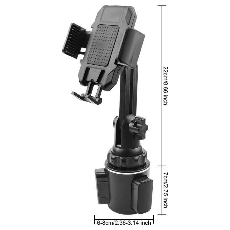 Suportes de montagem de telefone celular Suporte de copo de bebida de carro ajustável Suporte de telefone universal Suporte de telefone celular Suporte de smartphone Acessórios interiores de automóveis 240322