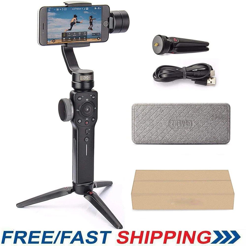 Heads Zhiyun Smooth 4 3Axis Handheld Gimbal Stabilizer för smartphone som iPhone x 8 7 Plus 6 Plus Samsung Galaxy S8+ S8 S7