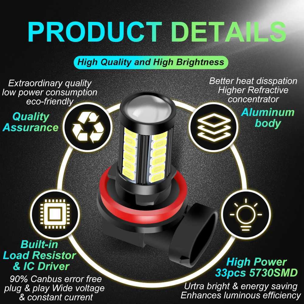 Outras luzes de carro PSX24W H8 H11 H16 JP EU PSX26W 9006 HB4 9005 HB3 P13W 5730 Chip LED Bulbo Automotivo Anti nevoeiro Automático DRL Luz Branco AmareloL204