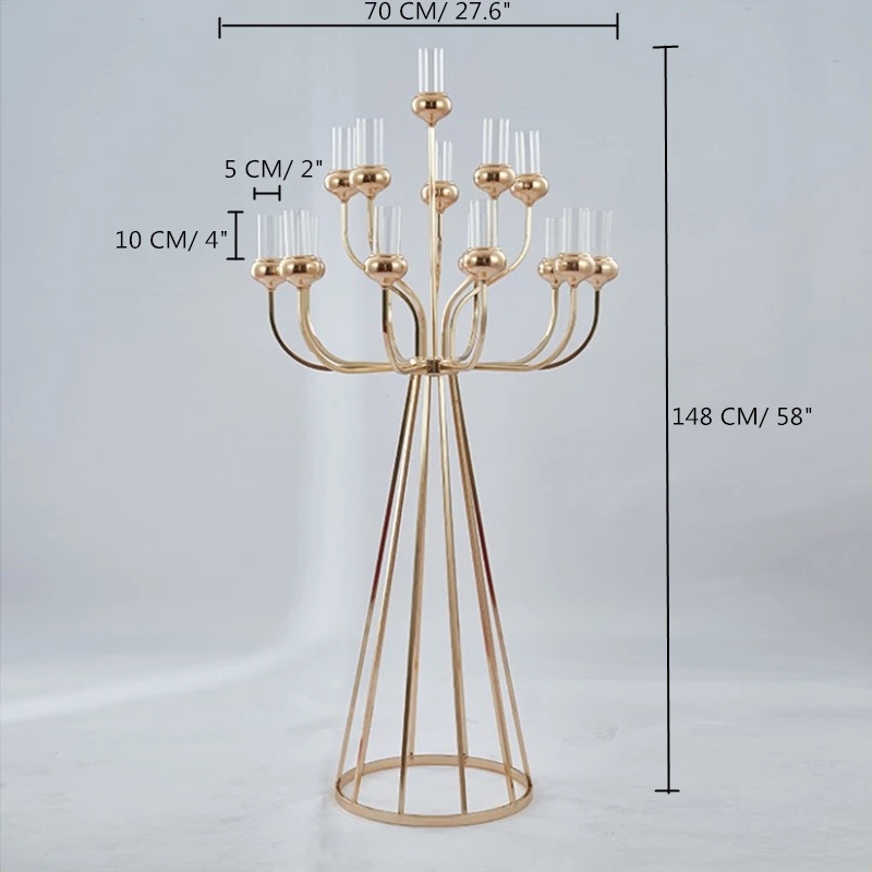 Bougeoirs en métal, 2 pièces, supports de centres de Table de mariage, plomb de route, décoration de fête de noël à la maison