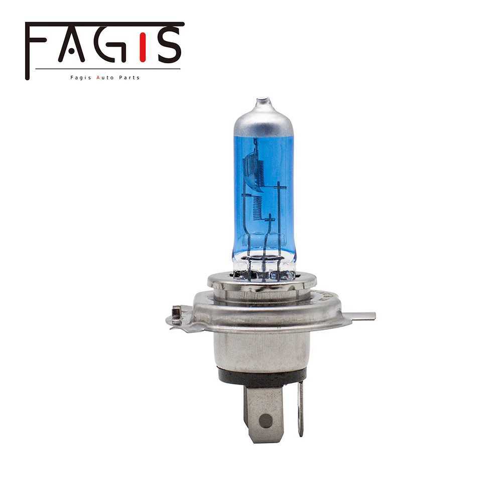 Andra bilbelysningar Fagis 2-delat American Brand H4 12V 60/55W Ultra Bright White Car-strålkastare Blue Car Lights Halogen Bulb Driver Lights UV Quartz Glassl204