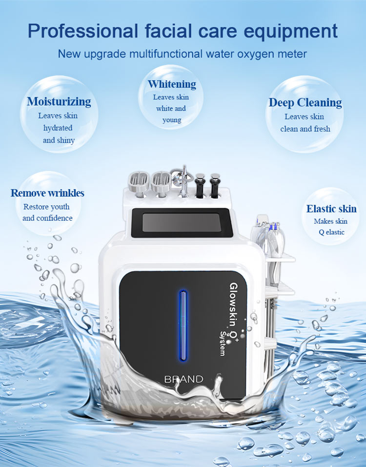 Cuidado de la piel Aqua Microdermabrasión facial Dermabrasión de diamante 10 en 1 Máquina de extracción de liquidación de oxígeno de agua portátil