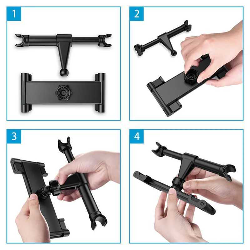 Suporte de montagem de telefone celular Suporte telescópico para travesseiro traseiro de carro Suporte para tablet Suporte para assento Suporte de montagem Suporte para dispositivo para polegadas 240322