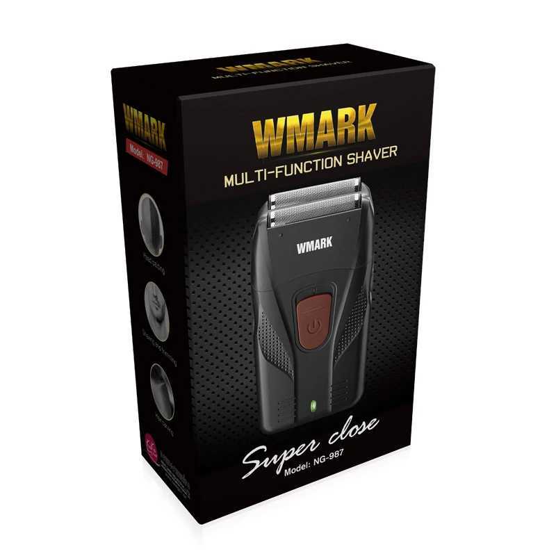 Electric Shavers Wmark New NG-987 Barber Shaver Electric Shaver Beard USB Electric Shaver Oil Head Shaver Push White 240322