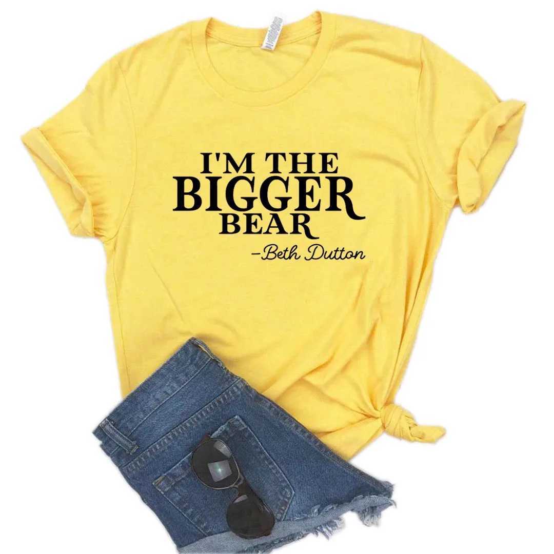 Women's T-Shirt I am Big Bear Beth Darton Printed Womens T-shirt Cotton Casual Funny T-shirt Top of the line T-shirt Hipster FS-453 suitable for young girls 240322