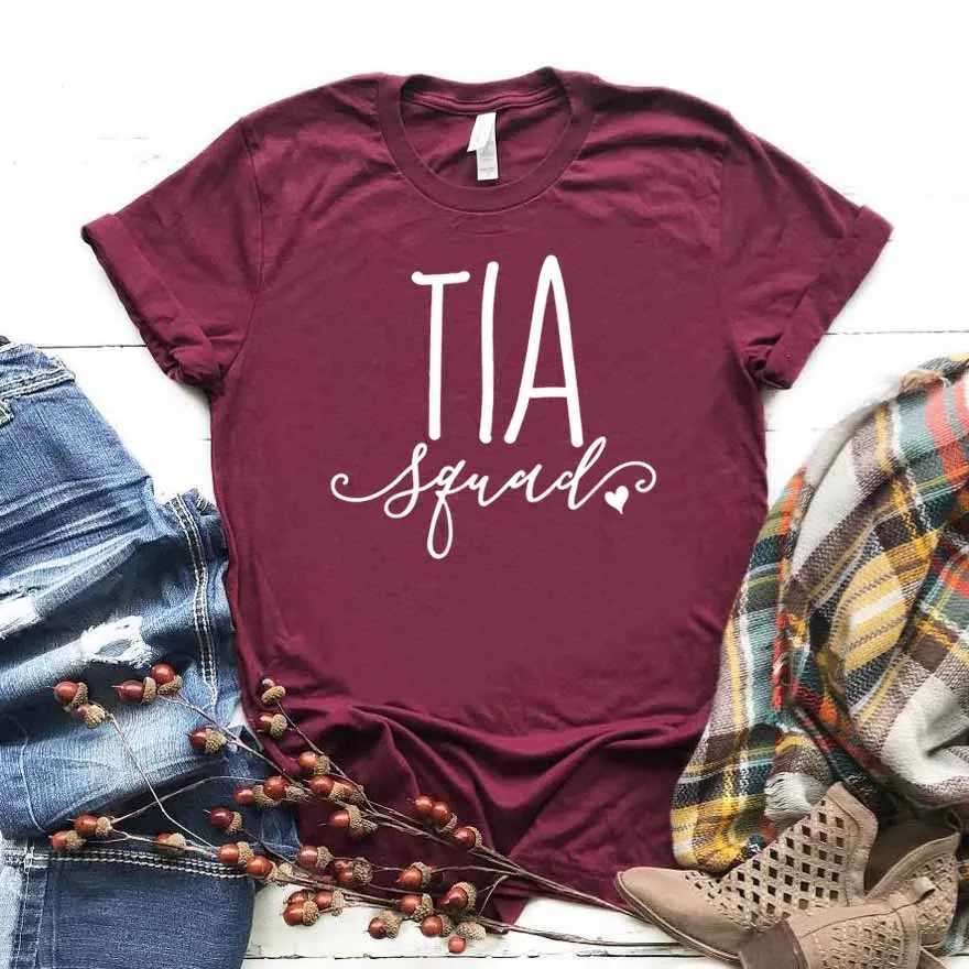 T-shirt Femme Tia Squad T-shirt femme coton décontracté hippie drôle T-shirt cadeau dames Yong Girl Top Tee années 90 bateau droit ZY-324 240323