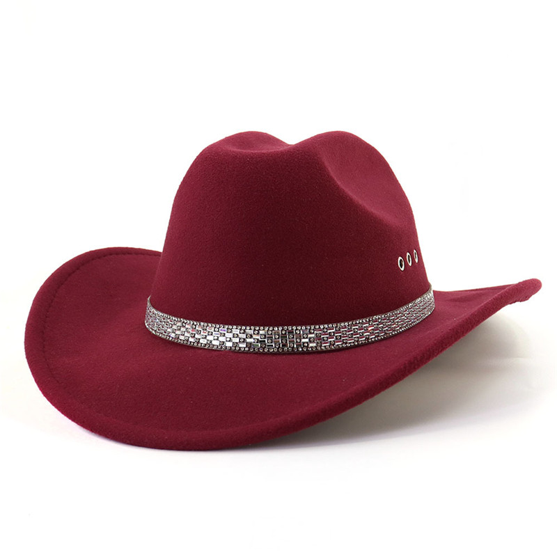 Chapeaux à large bord pour femmes et hommes, chapeau de Cowboy occidental en feutre, casquette Fedora, mode Simple, Fedoras Top Caps, nouveau 2024