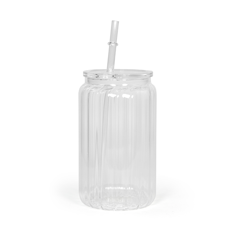 Sublimation Glass Can Mason Jar Cups 16 uncji galaretki w paski kubki piwo kubki wielokrotnego użytku kubki kubki garnitur do soku i napoju kawy LG44