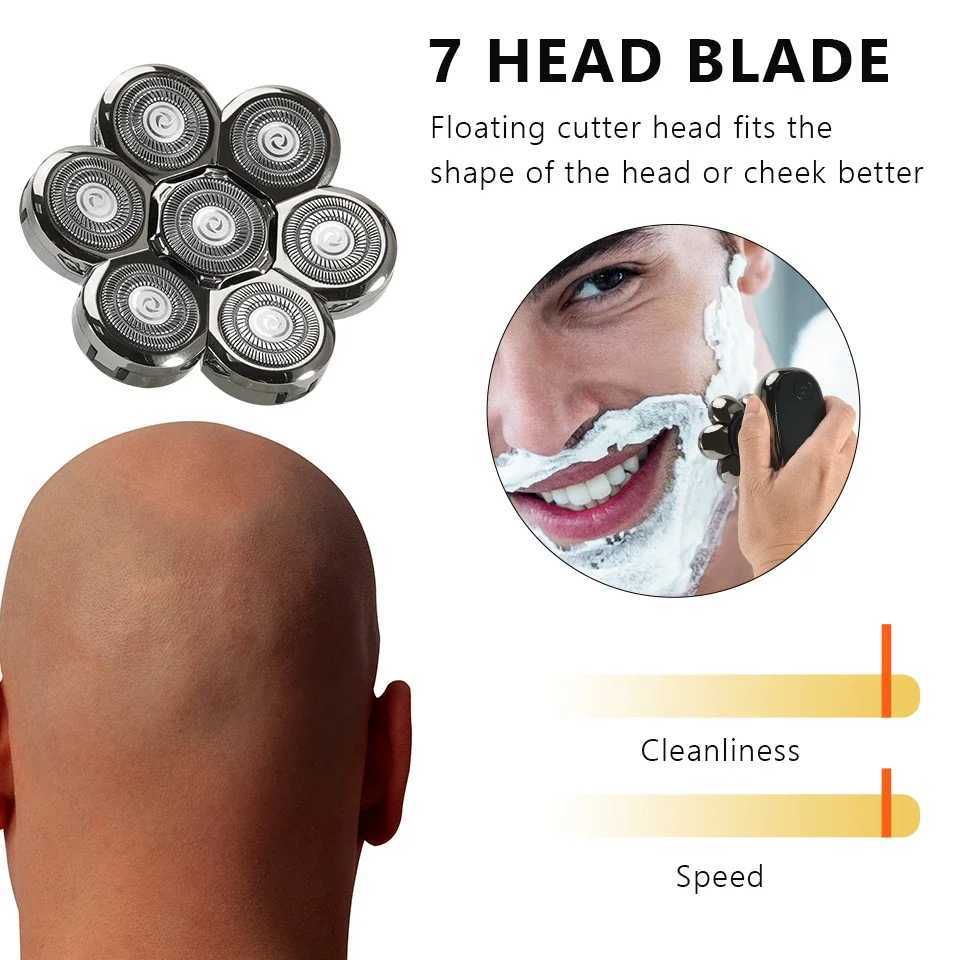 Electric Shavers Electric Golarka wielofunkcyjna USB TRIMER TRIMER MENS NOWOŚĆ SHAVER MENS 7D Niezależne 7D-Blade Floating Head Wodoodporność 240322