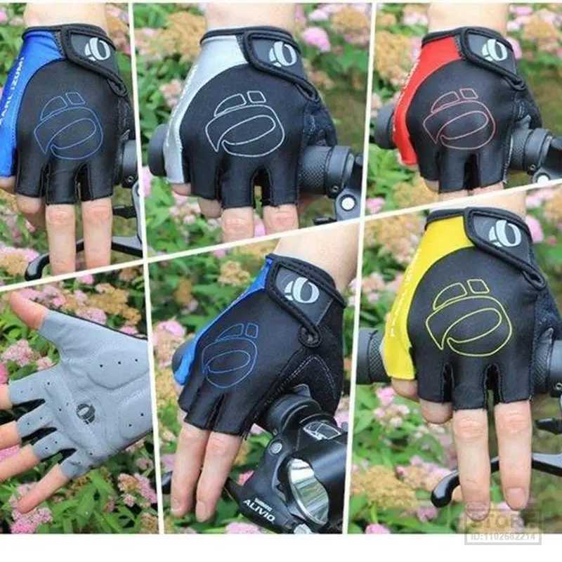 Cykelhandskar Gel Half Fing Finger Cycling Gloves Anti-Slip Anti-Sweat Bicycle Left-Right Handhandskar Anti Shock MTB Road Cykel Sporthandskar 240322