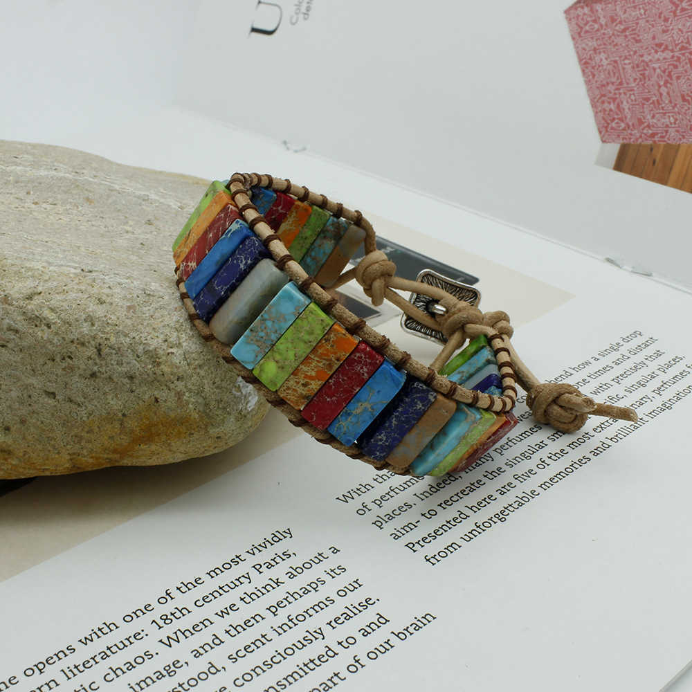 New Colorful Emperor Stone Weaving Bracelet Wheel Handmade