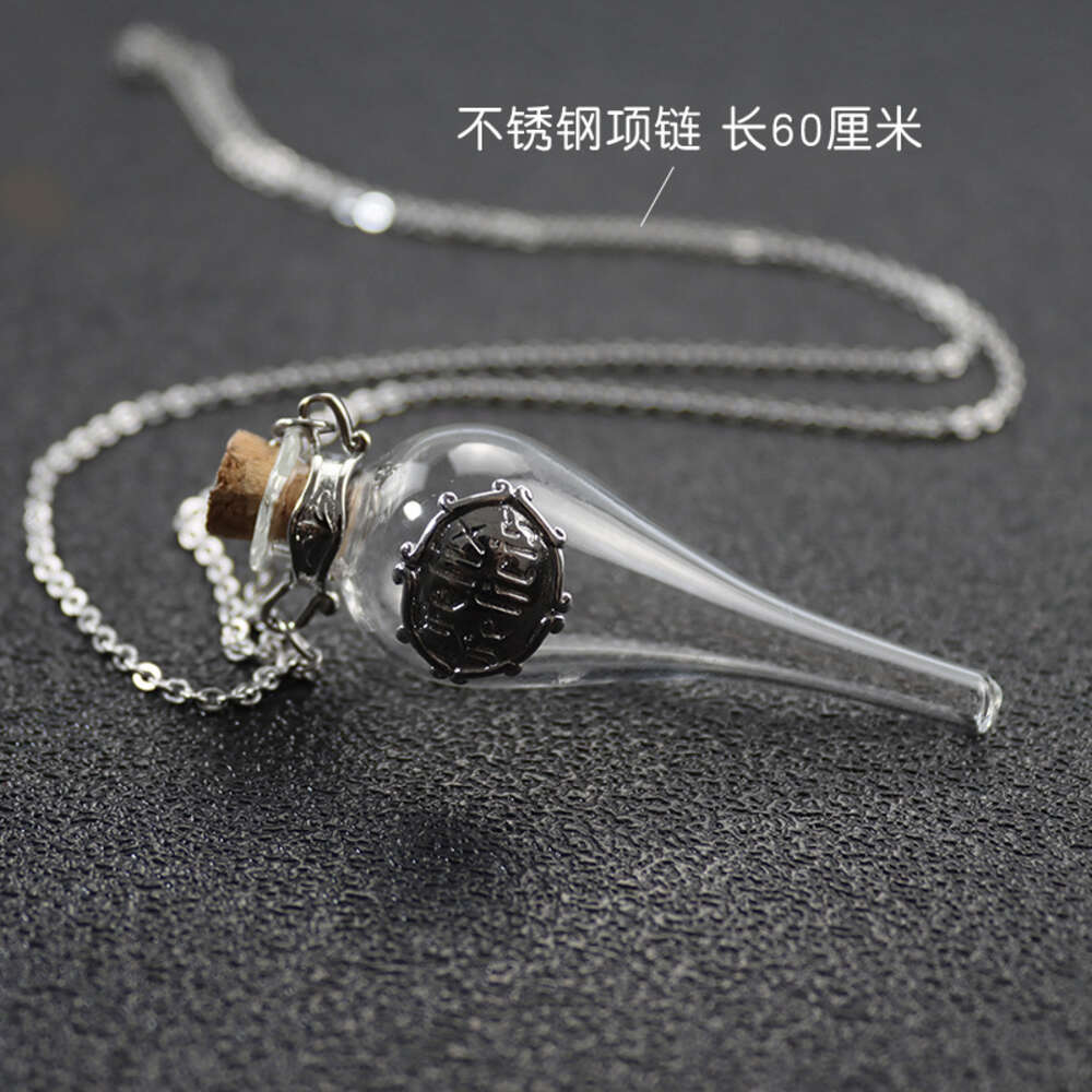 Bijoux bouteille en verre de Potion de bénédiction magique, collier pendentif pour hommes et femmes