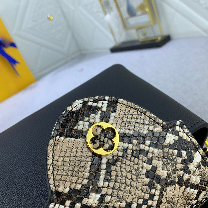 Borsa a mano Borsa a mano da donna di design di lusso Boa constrictor Maniglia di sollevamento in pelle Borse a tracolla Mini portafoglio Pochette a tracolla con fodera in vacchetta Borsa con logo V