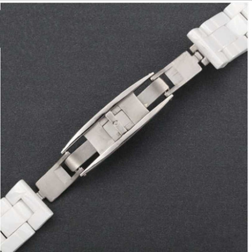 Accesorios para bandas de reloj Hebilla de cerámica J12 Hebilla plegable elástica de acero inoxidableWatch209F