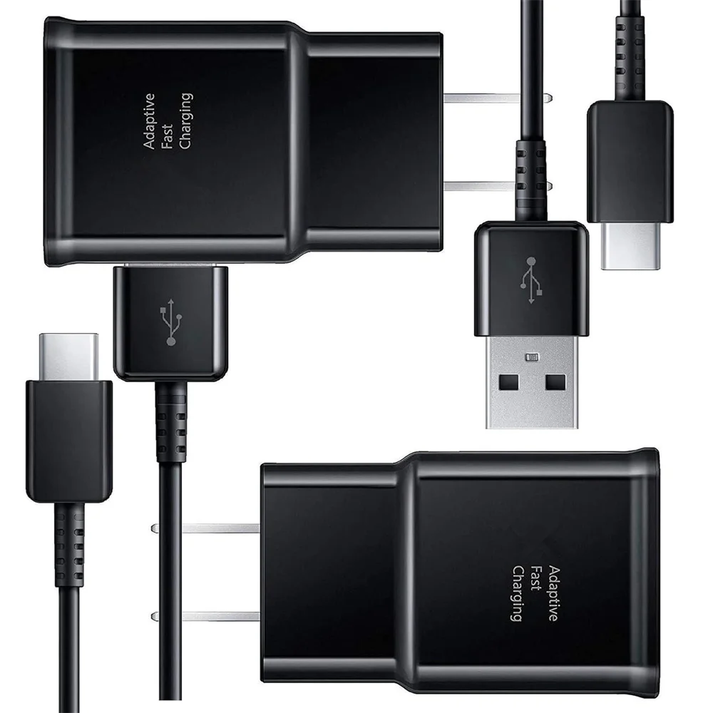 Chargeur mural USB à charge rapide, câble de 1.2 mètres de Type C, pour Samsung Galaxy S8 S10 S20 S22 S23 S24 Xiaomi Huawei