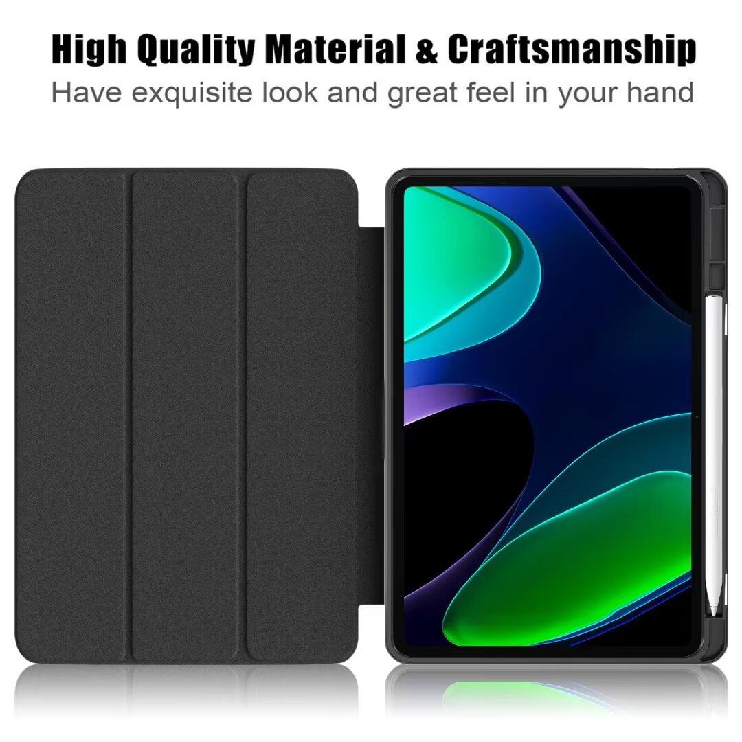 Smart Cases For Xiaomi Redmi Pad SE 6 Pro 11" Inch PU Leather Cover Wake Sleep Function Tablet PC Acrylic Case Fundas