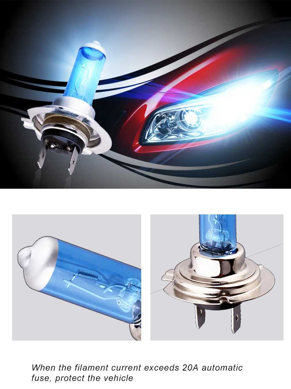 Other Car Lights H7 H1 Super Bright White Mist Halogen Bulb 55W Car Headlight 55W Parking Light 100W Halogen 12VL204