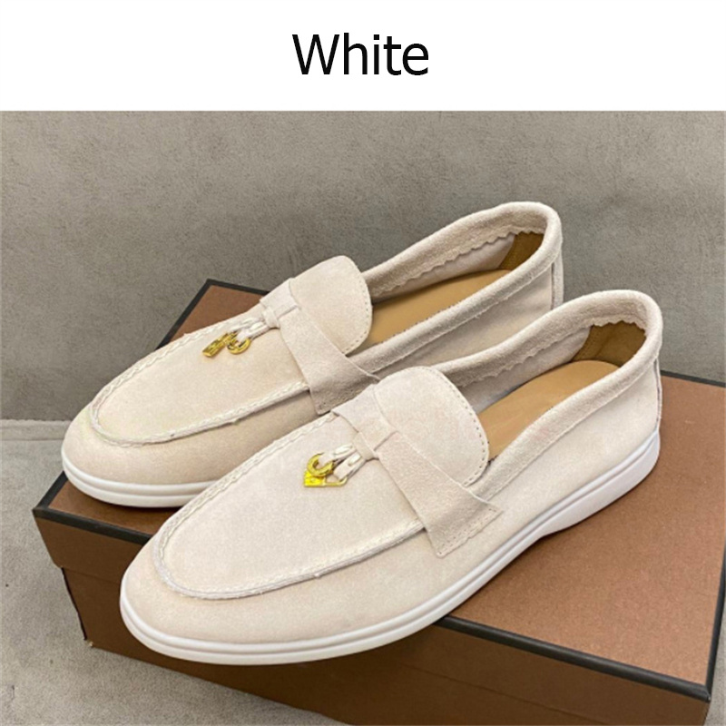 With box Italy dress shoes for men Tricolor Boat Black Dark Grey Green blue Beige women designer sneakers Summer Charms Walker White Sole Suede Loafers Piana trainers