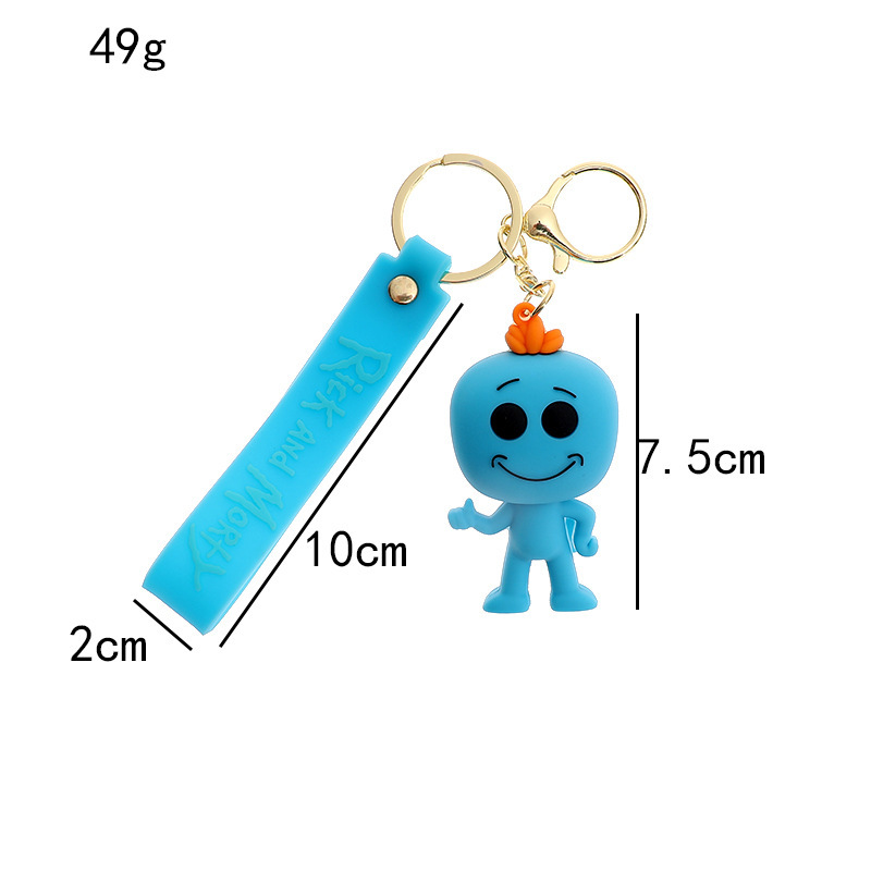 Rick and Morti Dolls Keychains Cartoon Anime Figures Keyrings Fashion Cute Car Bags Pendant Key Holders Kids Birthday Gift