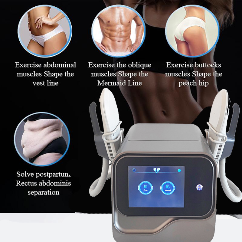 2 I 1 Hiemt Emslim Slimming Hi-EMT RF fett upplös kroppsformning EMS Muscle Train Stimulator Machine med 2 års garantisalong Använd 2 handtag