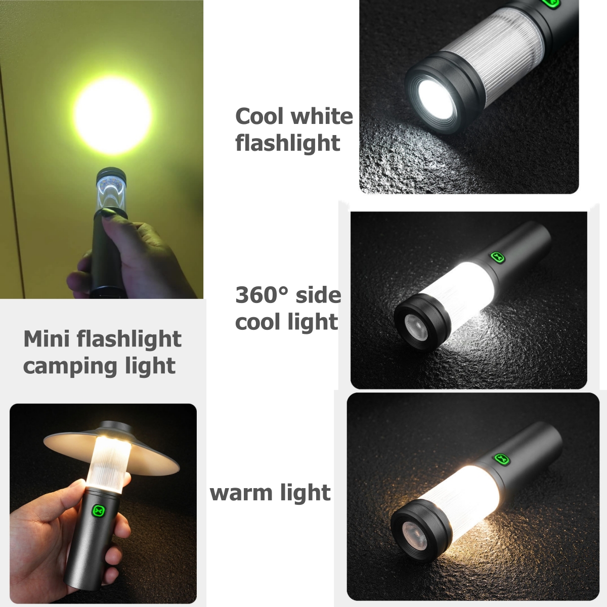 Small Portable Flashlight for Camping Outdoor Hiking Home Power Outage Emergency USB Rechargeable Magnetic Handheld Flash Light Lantern Worklight garage