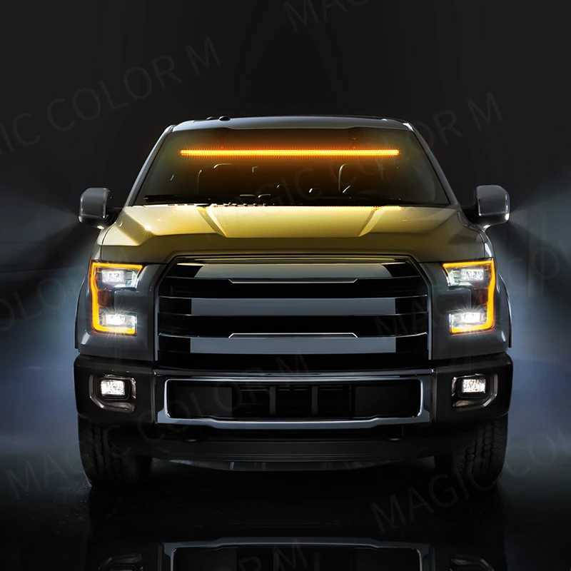 أضواء السيارة الأخرى 96 LED 3030 حبة الأمامية الزجاج الأمامي Strobe Light Bar إشارة مرور مرور الطوارئ فلاش سقف سقف التحذير 12V-24L204