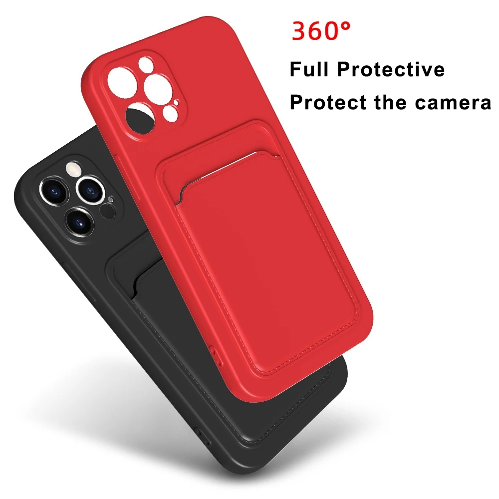 Custodia a portafoglio protettiva in TPU Silm Hybrid con tasca carte Apple iPhone 14 13 12 11 Pro Max XR XS MAX 7 8 Plus Cover leggera