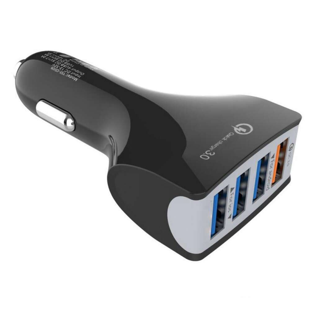 2024 QC3.0 Tillbehör 4 portar snabb laddare bil USB -socketadapter 12V 30W