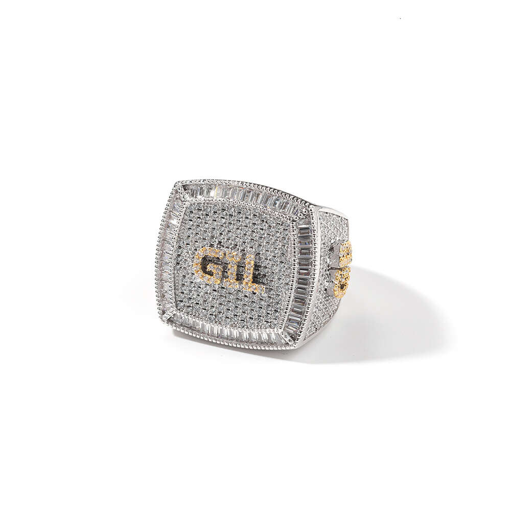 Anéis com nome personalizado Uwin, 1-9 letras, anel de campeonato de zircônia cúbica completa, joia hiphop personalizada