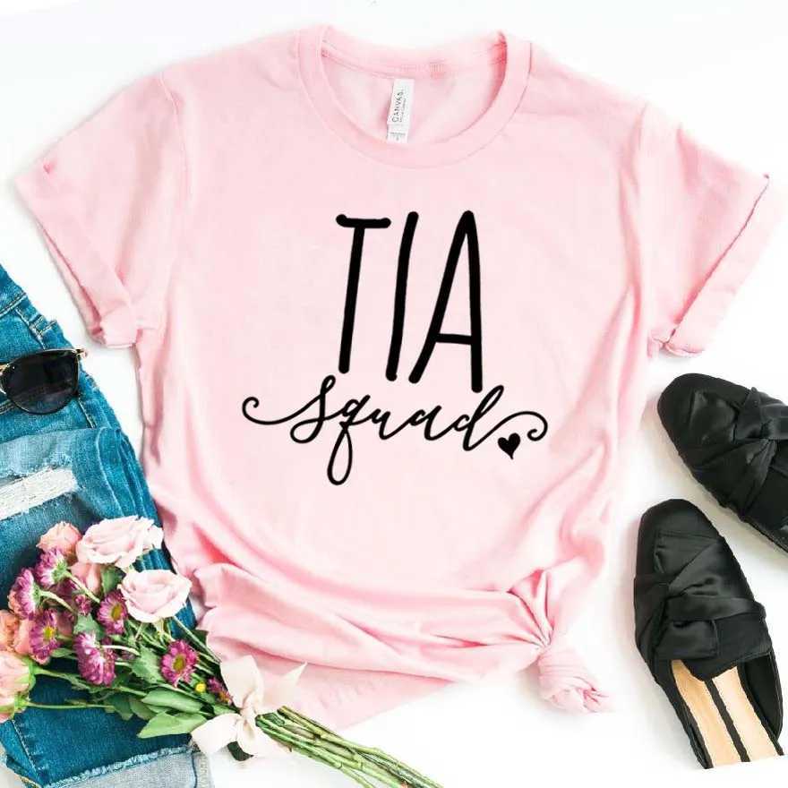 T-shirt Femme Tia Squad T-shirt femme coton décontracté hippie drôle T-shirt cadeau dames Yong Girl Top Tee années 90 bateau droit ZY-324 240323