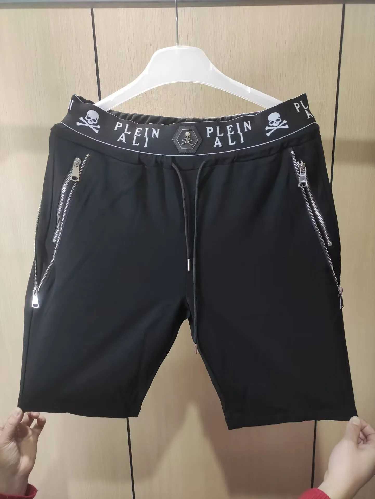 Shorts pour hommes Shorts pour hommes 2024 coton conception de crâne shorts de mode pour hommes marque Plein Ali Designer J240322