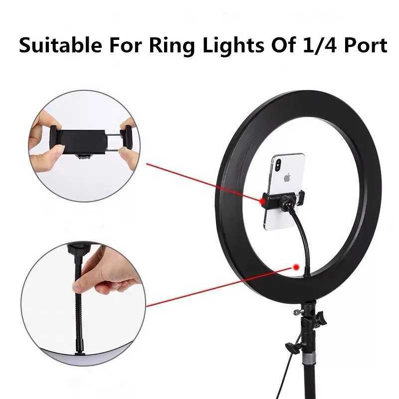 Handy-Halterungen, flexibler Schlaucharm, Handy-Clip-Halter für LED-Selfie-Ring-Lampe, Ersatz-Set, 360-Grad-Halterung, Handy-Halterung, Klemme 240322