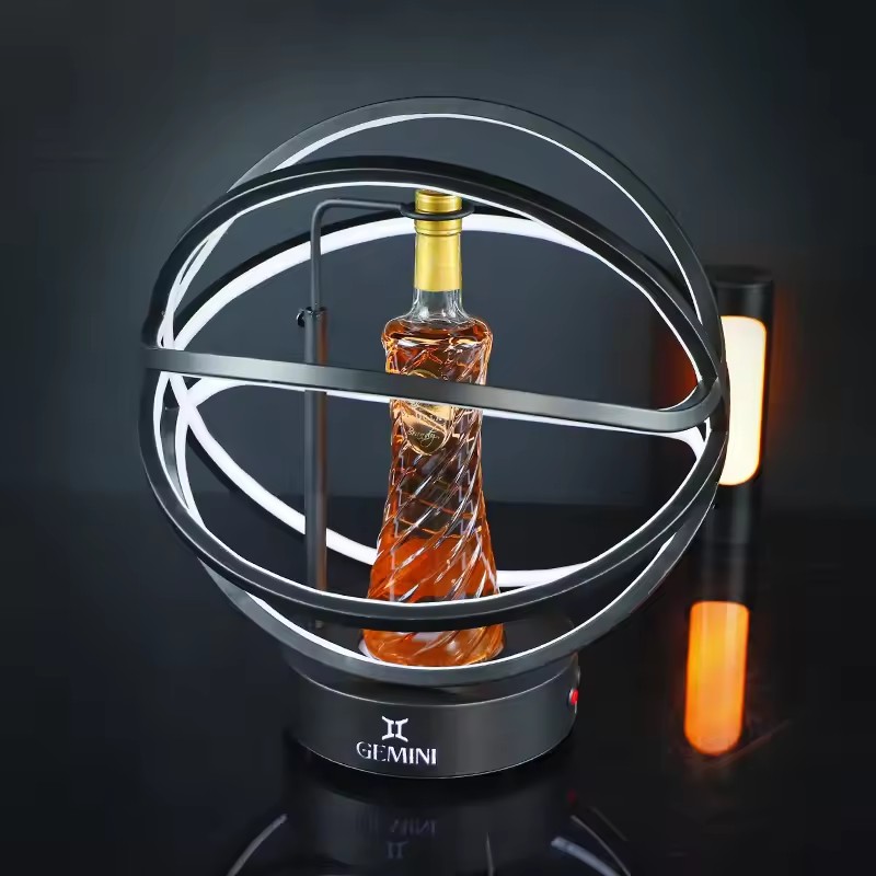 Nightclub Bar Globe Cage Shape Led VIP Wine Champagne Whisky Bottle Presenter Bottle Display Holder Glorifier Display Rack